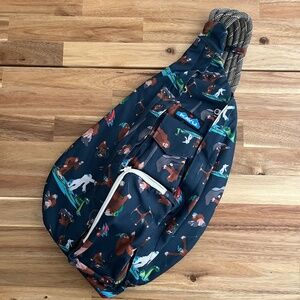 KAVU Rope Sling Bag RARE Bigfoot Yeti Skiing Print NEW